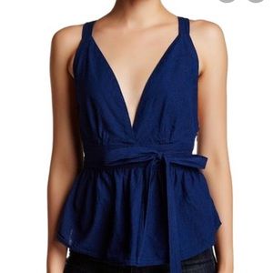 Free People Benji Denim Plunging V Women’s Size 6